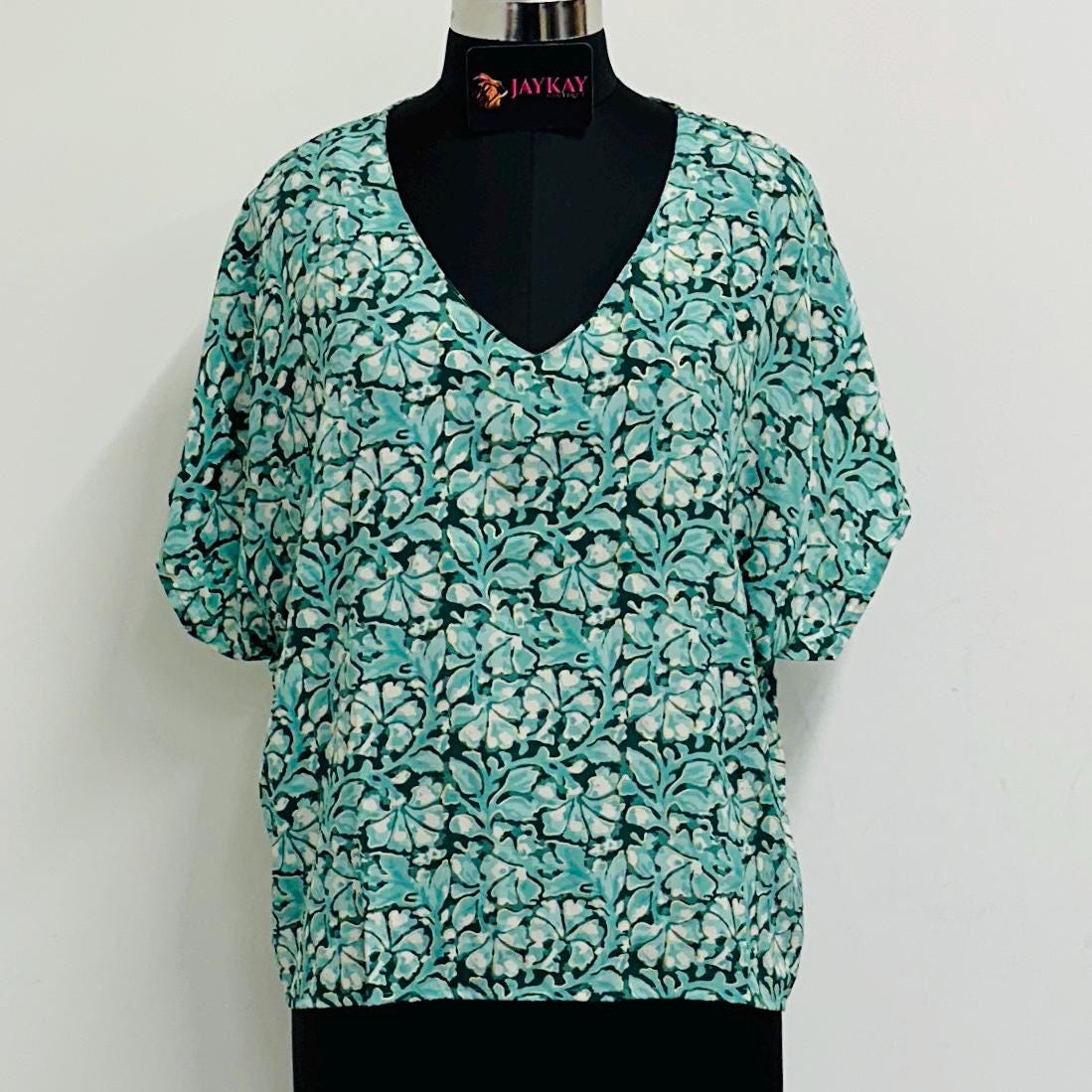 Loose Silk V Neck Top - JayKayBoutiqueOnline