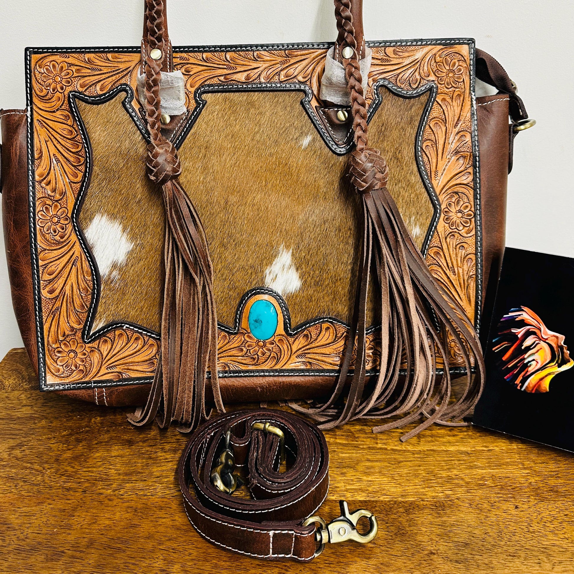 Western Style Leather Tote Bag - JayKayBoutiqueOnline
