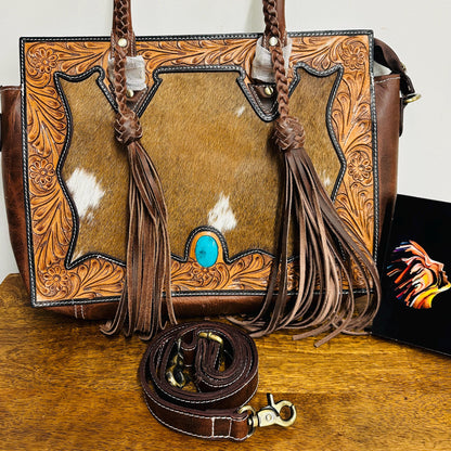 Western Style Leather Tote Bag - JayKayBoutiqueOnline
