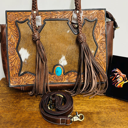 Western Style Leather Tote Bag - JayKayBoutiqueOnline