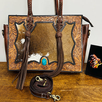 Western Style Leather Tote Bag - JayKayBoutiqueOnline