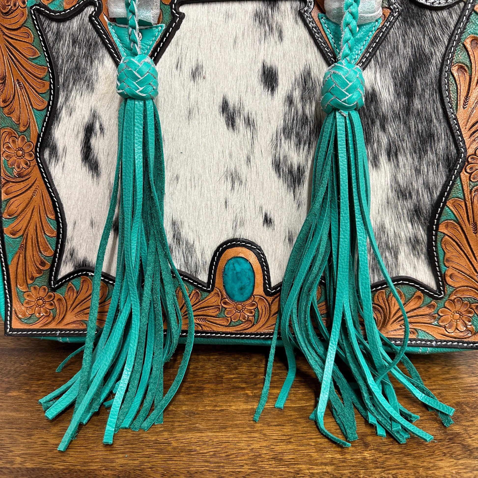 Hand Carved Leather Fringe Tote Bag - JayKayBoutiqueOnline