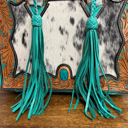 Hand Carved Leather Fringe Tote Bag - JayKayBoutiqueOnline