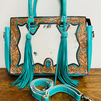 Hand Tooled Leather Tote Bag - JayKayBoutiqueOnline