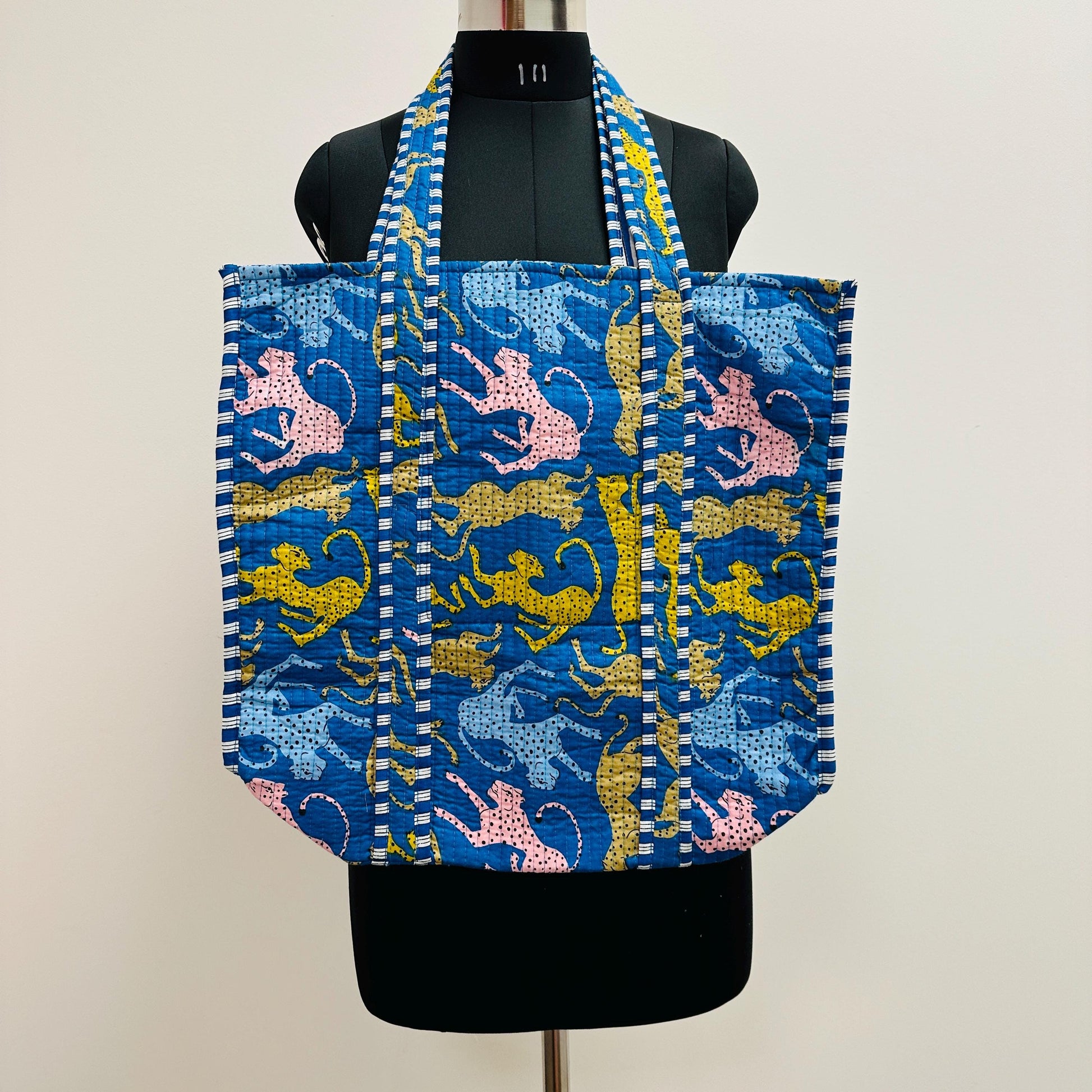 Cotton Quilted Bag with Animal Print - JayKayBoutiqueOnline