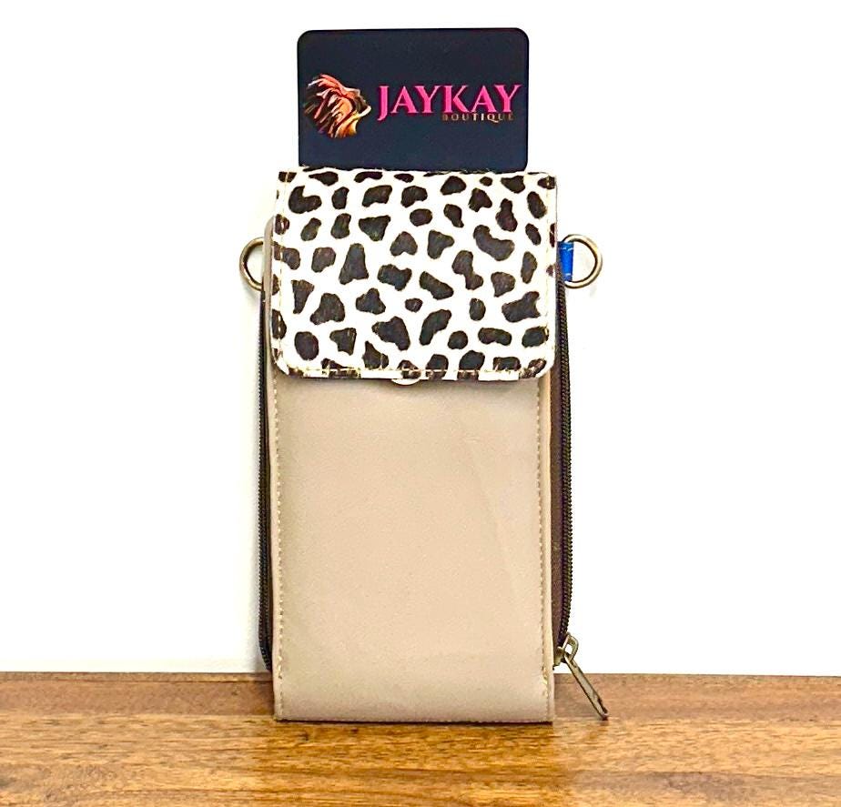 Leather Phone Bag with hide - JayKayBoutiqueOnline