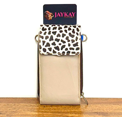 Leather Phone Bag with hide - JayKayBoutiqueOnline