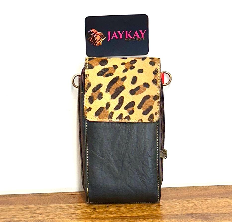 Leather Phone Bag with hide - JayKayBoutiqueOnline