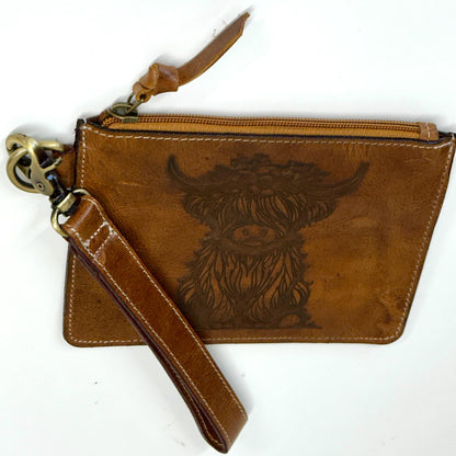 Handcrafted Highland Cow Leather Purse Pouch - JayKayBoutiqueOnline