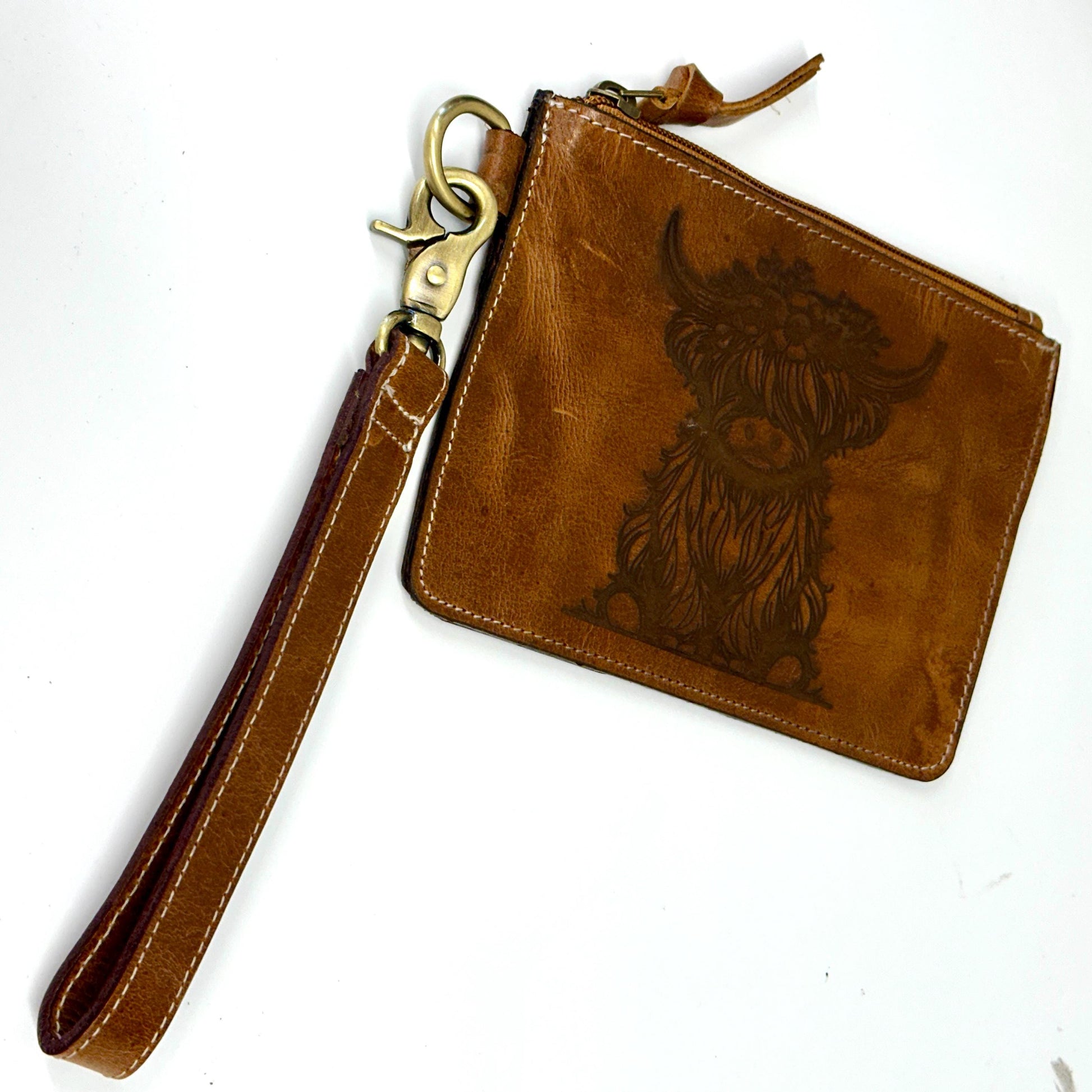 Highland Cow Leather Purse Clutch Pouch - JayKayBoutiqueOnline