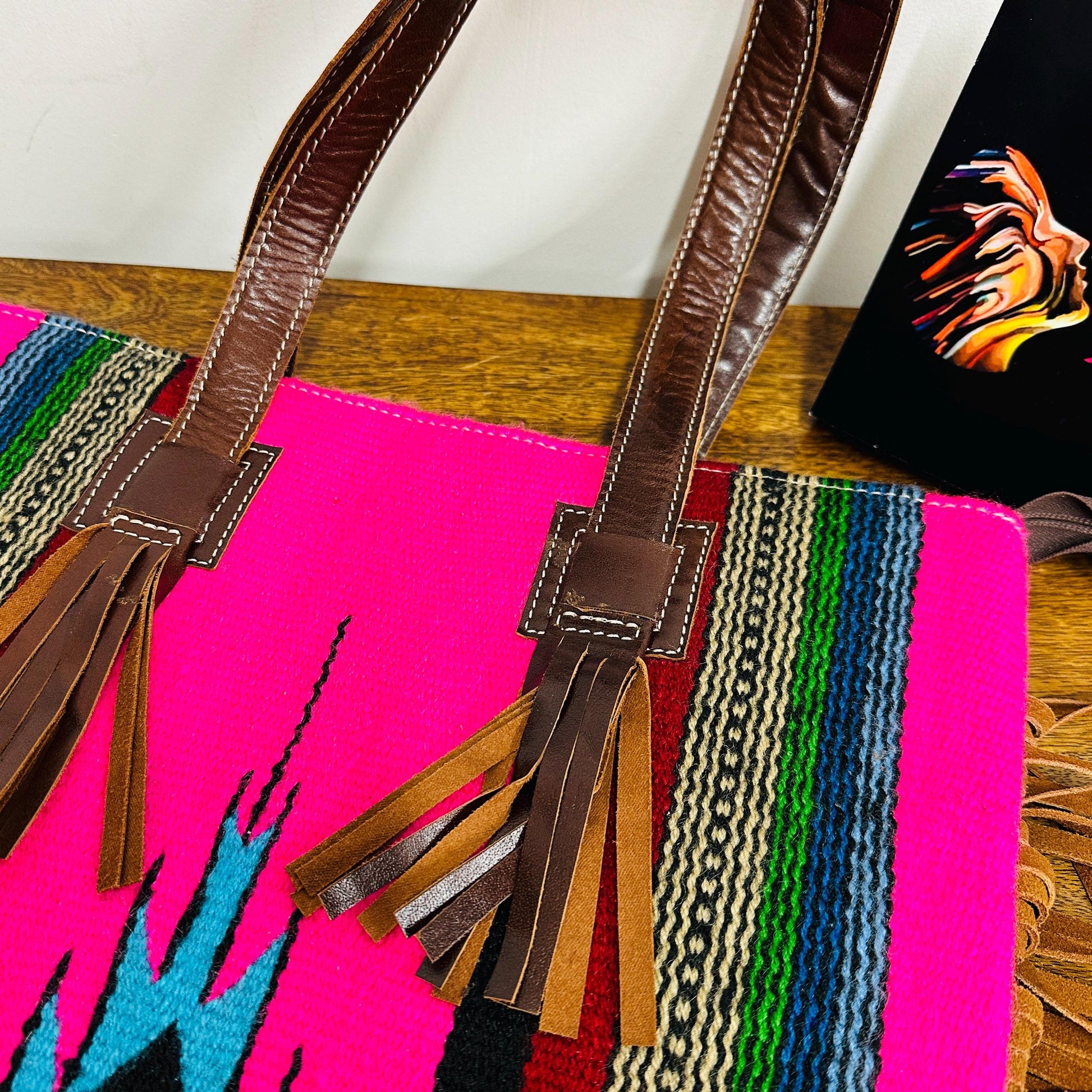 Aztec Leather Tote Bag - JayKayBoutiqueOnline