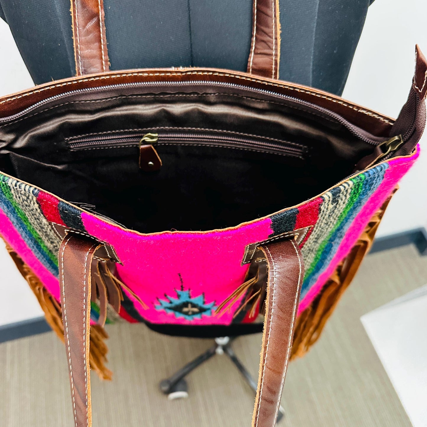 Large Leather Laptop Deep Tote Shoulder Bag - JayKayBoutiqueOnline