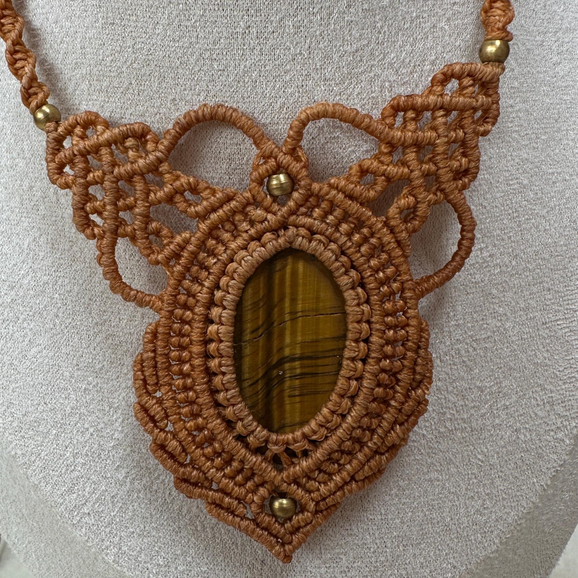 Macrame Moonstone Adjustable Necklace - JayKayBoutiqueOnline