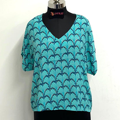 Oversized Silk V-Neck Top - JayKayBoutiqueOnline