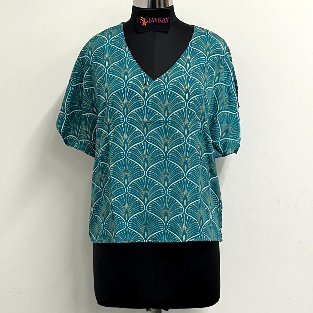 Oversized Silk V-Neck Top - JayKayBoutiqueOnline