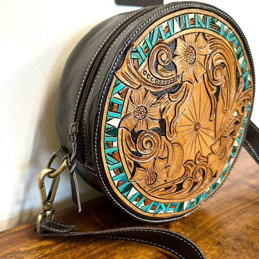 Round Leather Western Style Shoulder Bag - JayKayBoutiqueOnline