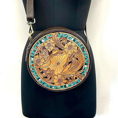 Round Leather Western Style Shoulder Bag - JayKayBoutiqueOnline