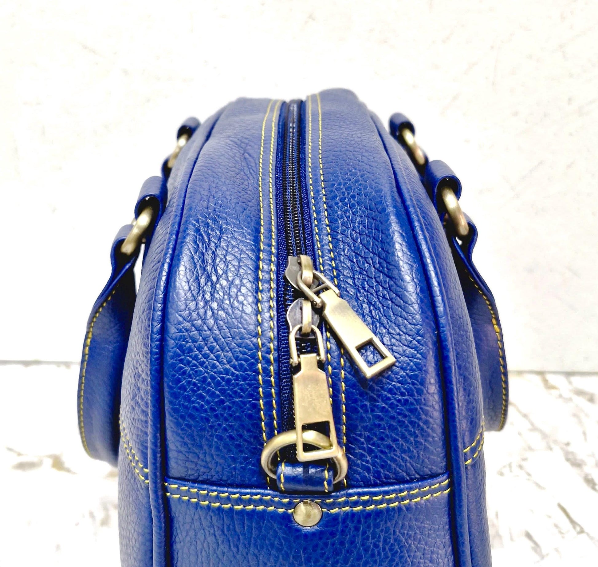 Coloured Leather Top Handle Small Handbag with shoulder strap - JayKayBoutiqueOnline