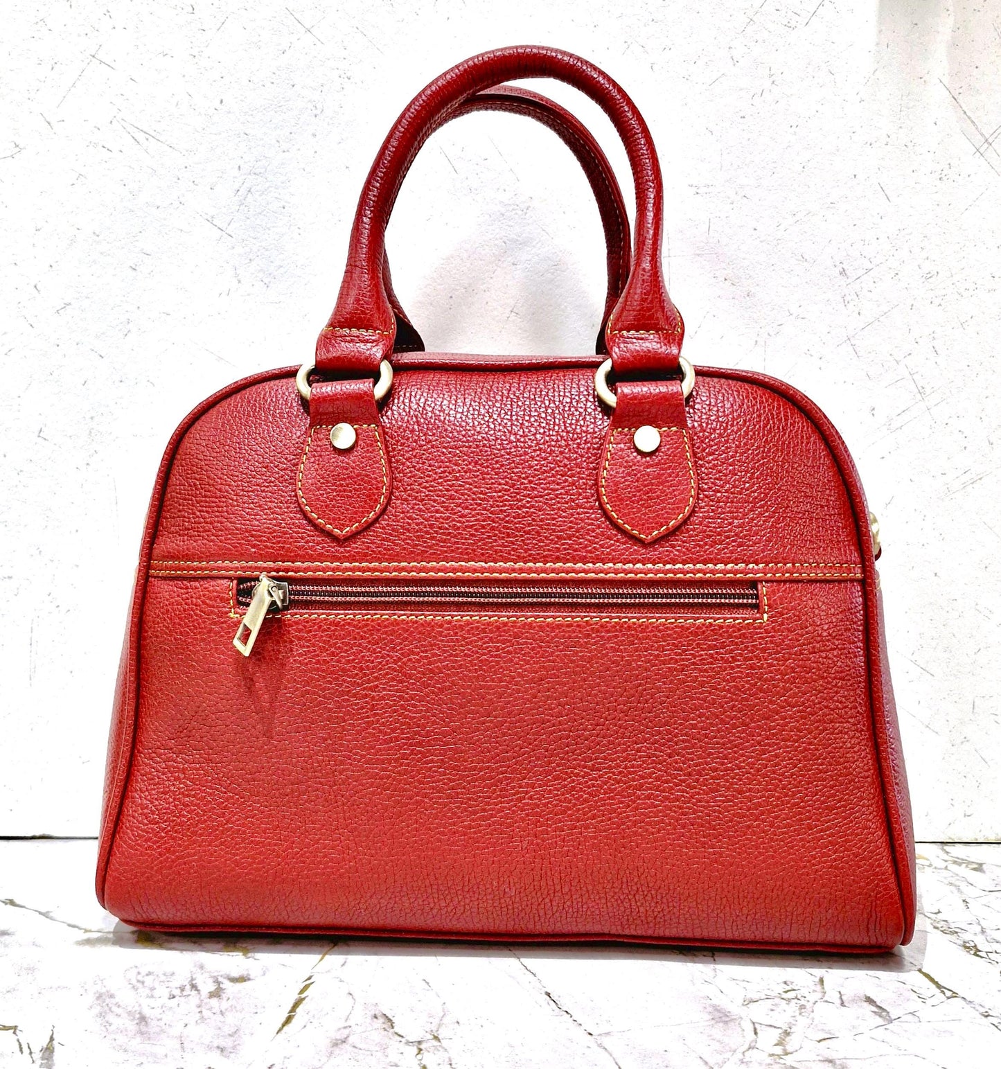 Coloured Leather Top Handle Small Handbag with shoulder strap - JayKayBoutiqueOnline