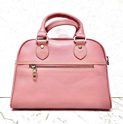 Coloured Leather Top Handle Small Handbag with shoulder strap - JayKayBoutiqueOnline
