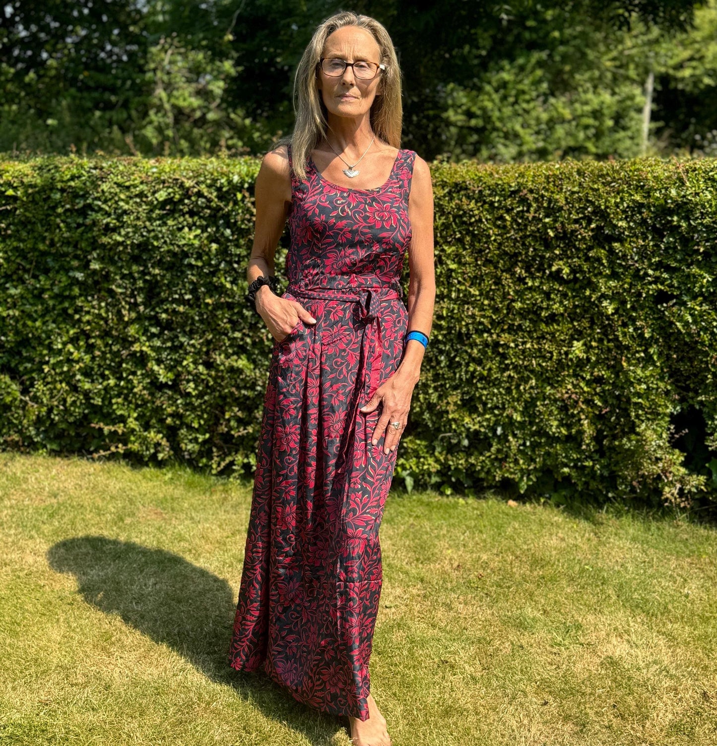 Silk Maxi Dress with Matching Top - JayKayBoutiqueOnline