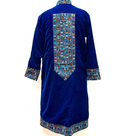 Velvet Long Coat with Mirror Work - JayKayBoutiqueOnline