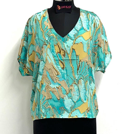 Loose Silk V Neck Top - JayKayBoutiqueOnline