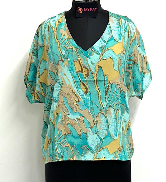 Oversized Silk V-Neck Top - JayKayBoutiqueOnline