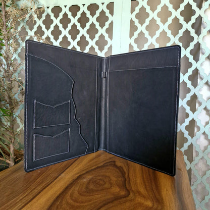 Handmade Leather & Suede Portfolio Folder - JayKayBoutiqueOnline