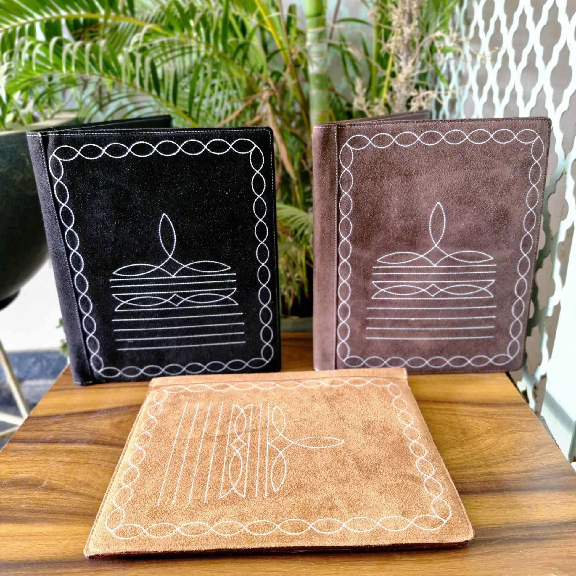 Handmade Leather & Suede Portfolio Folder - JayKayBoutiqueOnline