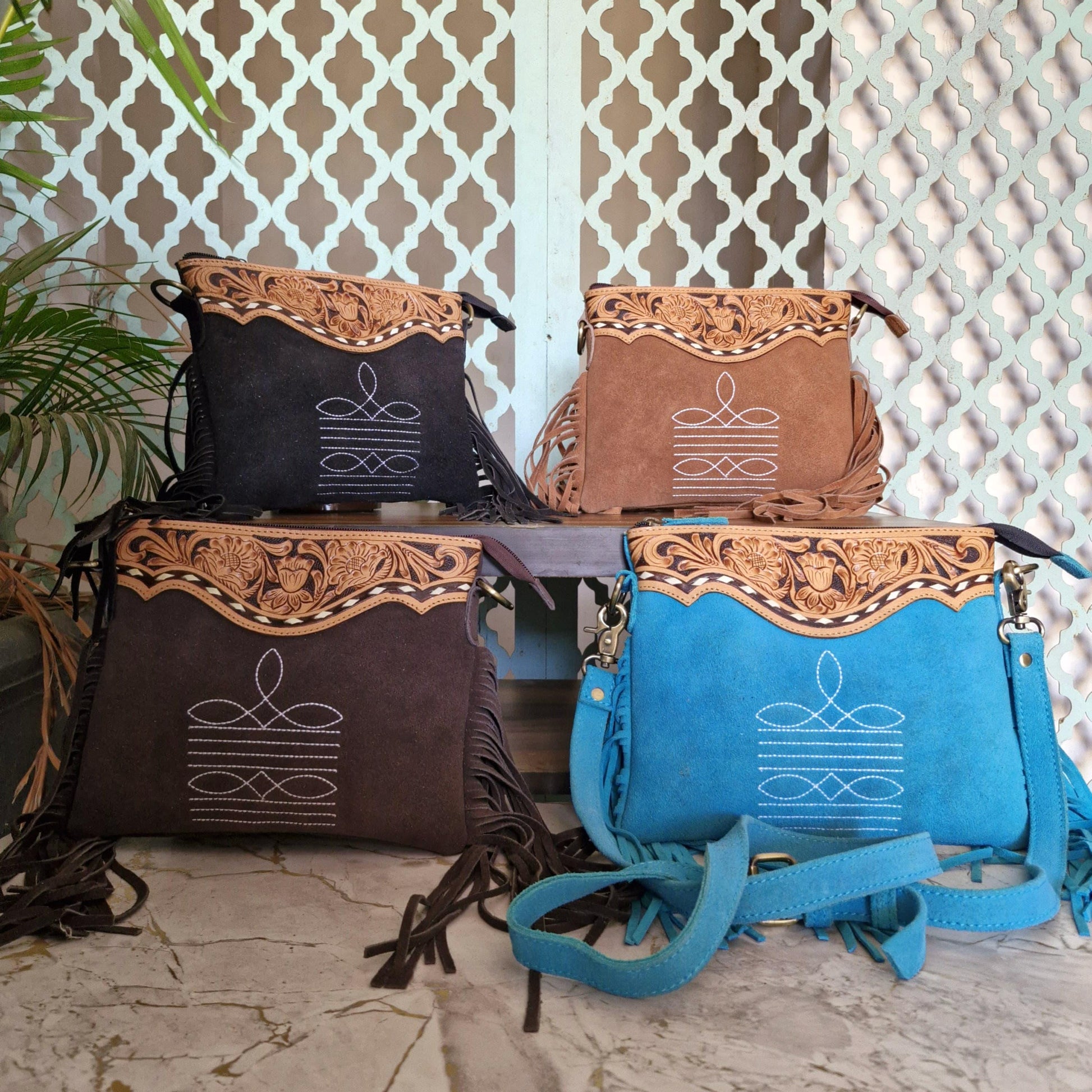 Western Style Suede Bag with Tassels - JayKayBoutiqueOnline