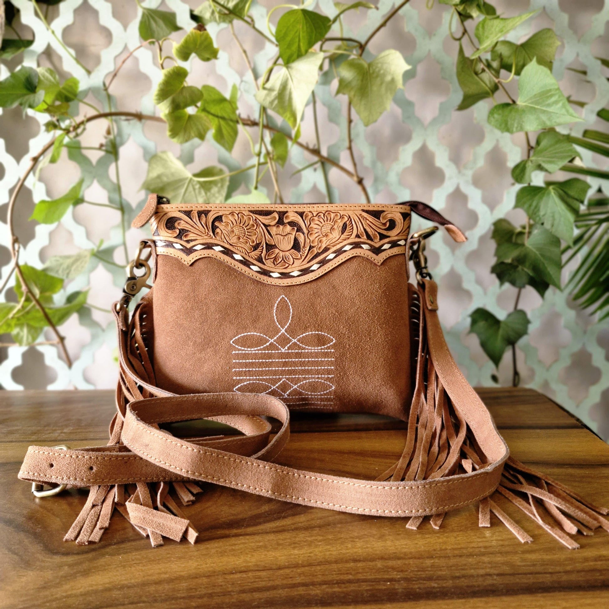 Western Style Suede Bag with Tassels - JayKayBoutiqueOnline
