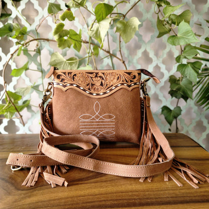 Western Style Suede Bag with Tassels - JayKayBoutiqueOnline