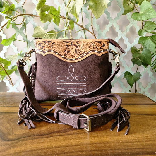 Western Style Suede Bag with Tassels - JayKayBoutiqueOnline