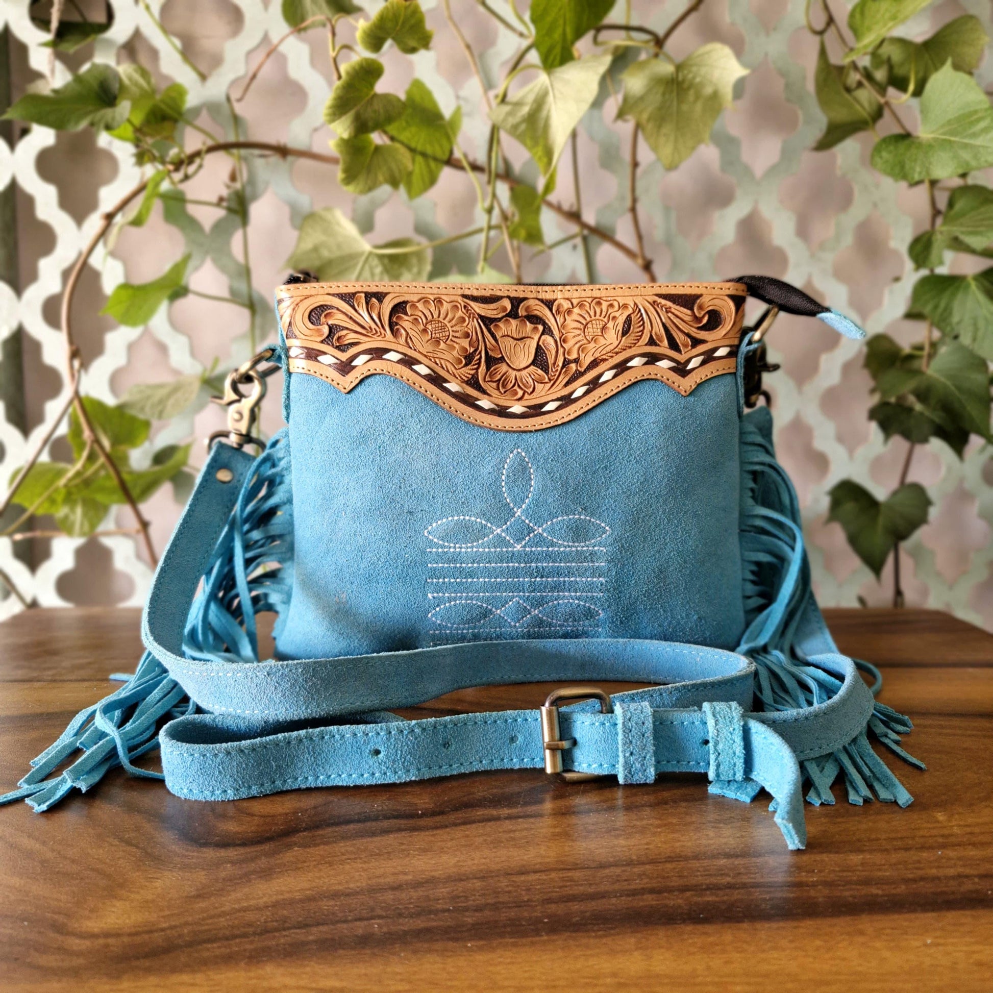Western Style Suede Bag with Tassels - JayKayBoutiqueOnline