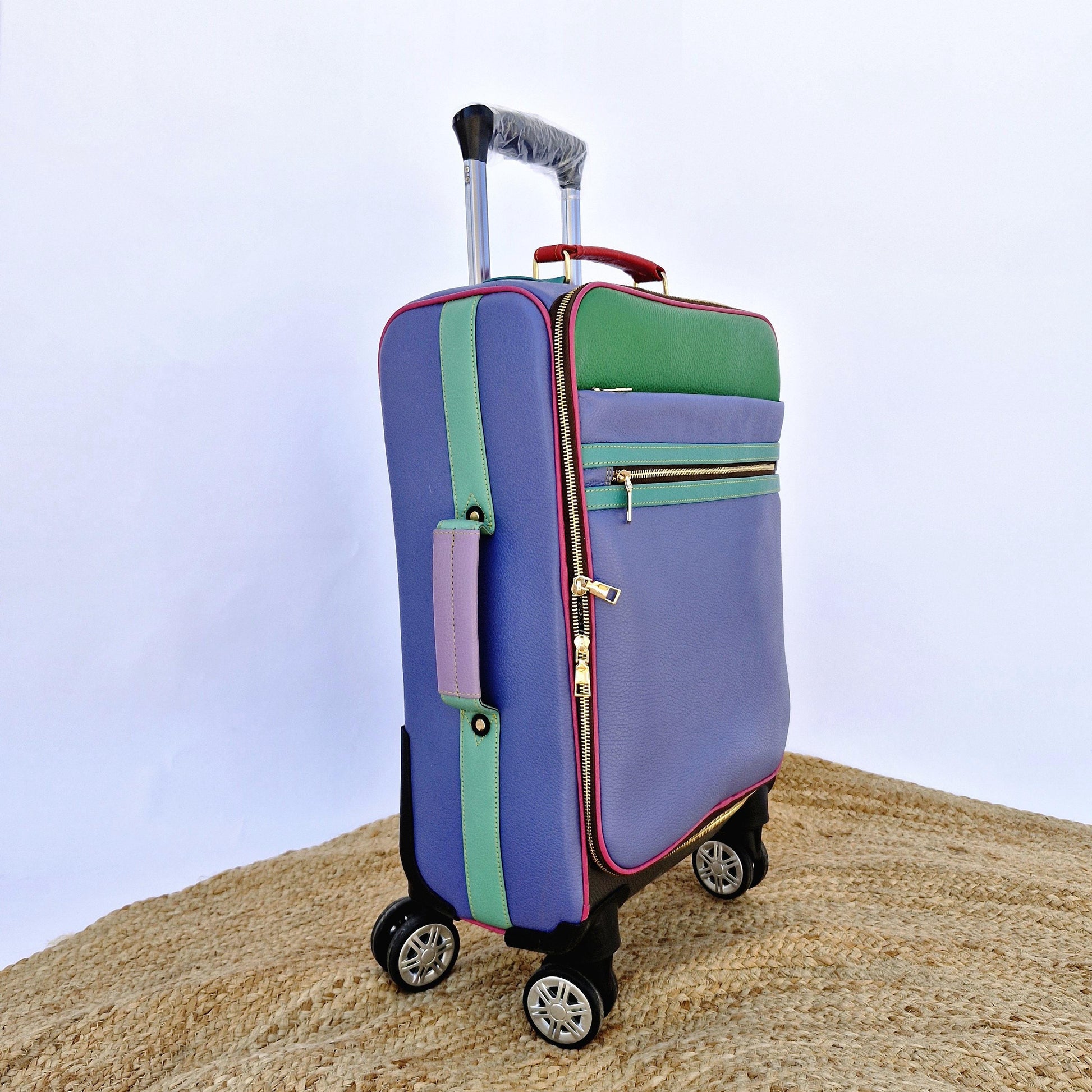 Suitcase Recycled Coloured Leather - JayKayBoutiqueOnline