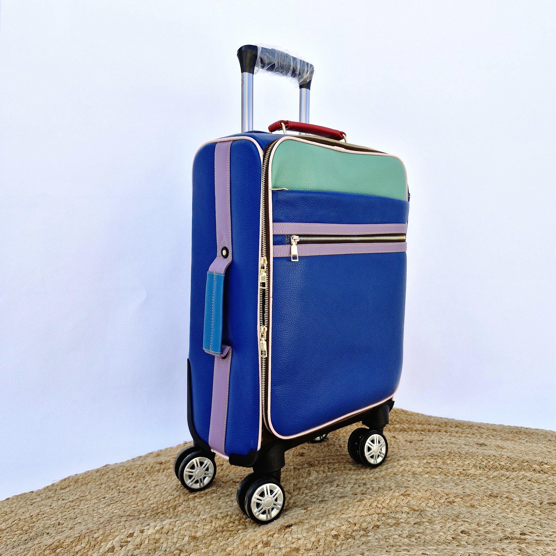 Suitcase Recycled Coloured Leather - JayKayBoutiqueOnline