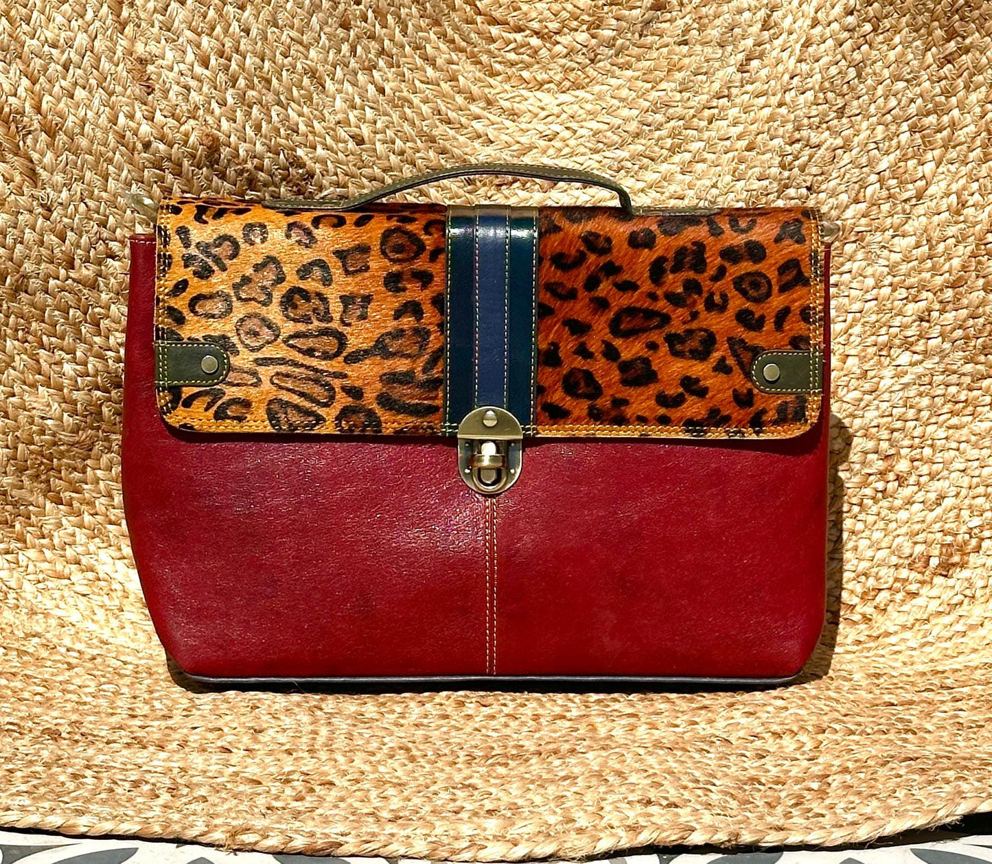 Coloured Leather Laptop Briefcase Satchel Bag with Shoulder Strap - JayKayBoutiqueOnline