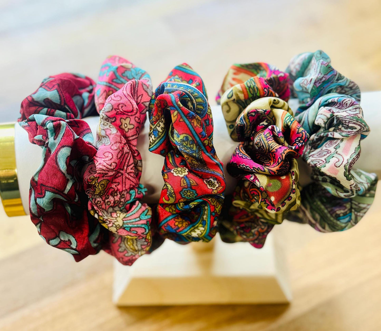 Sustainable 100% Saree Silk Scrunchies - JayKayBoutiqueOnline