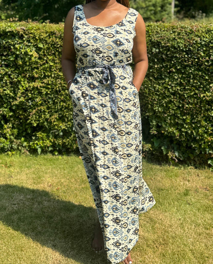 Maxi Dress with Flattering Stretch Waist and Matching Top - JayKayBoutiqueOnline