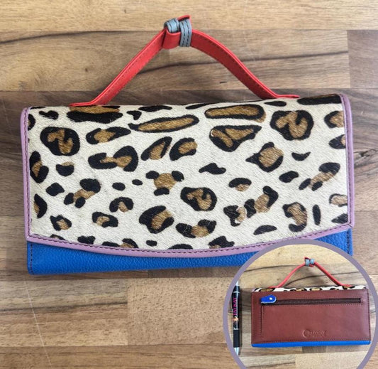 Coloured Recycled Leather Purse with hair on - JayKayBoutiqueOnline