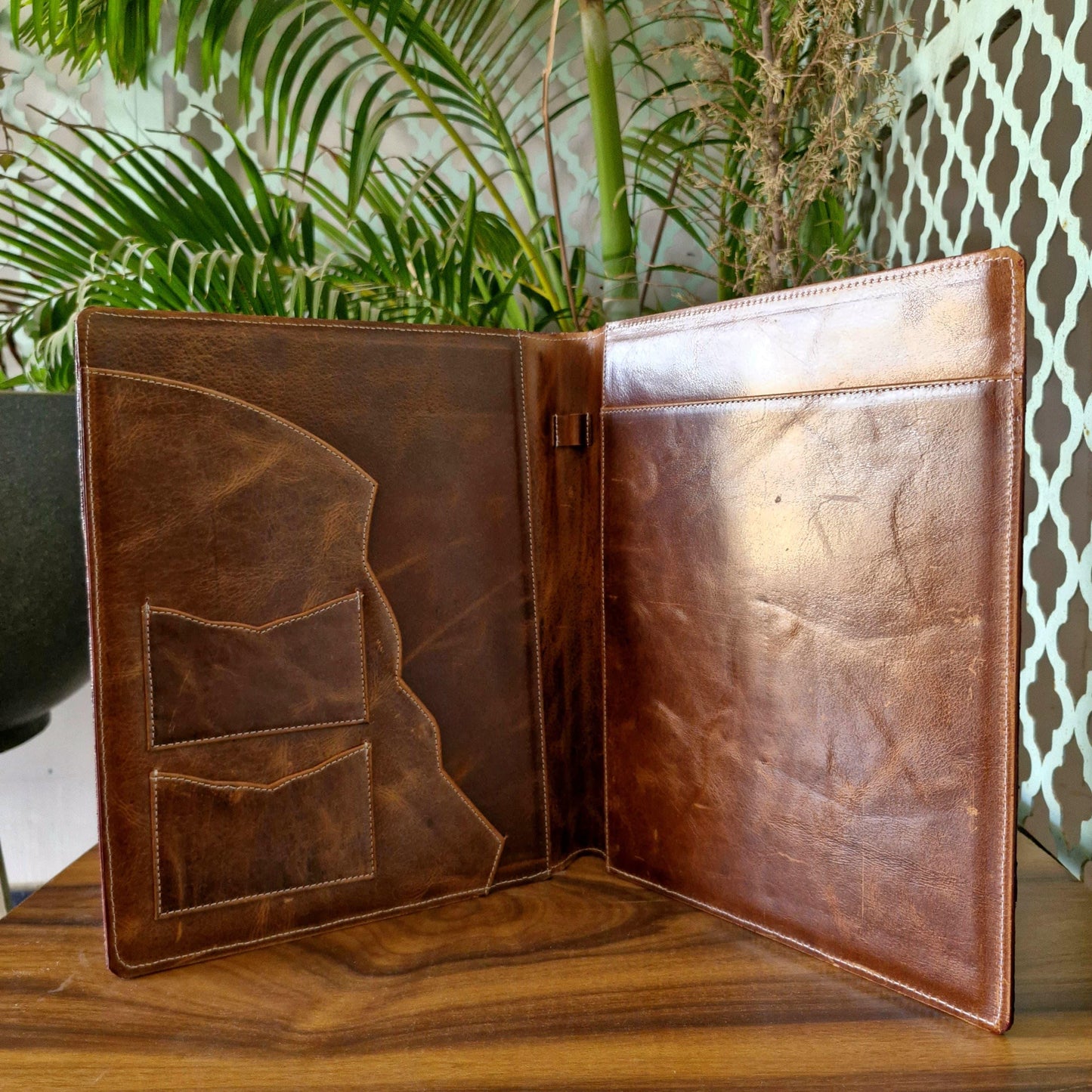 Handmade Leather & Suede Portfolio Folder - JayKayBoutiqueOnline