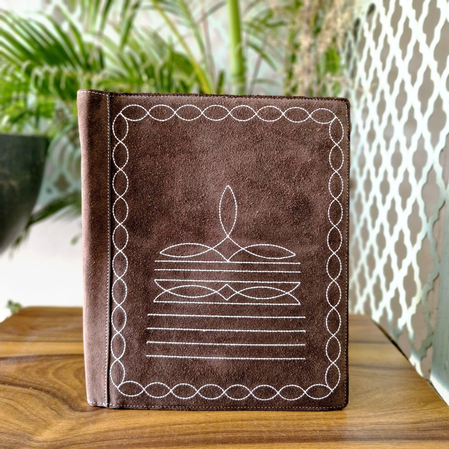 Handmade Leather & Suede Portfolio Folder - JayKayBoutiqueOnline