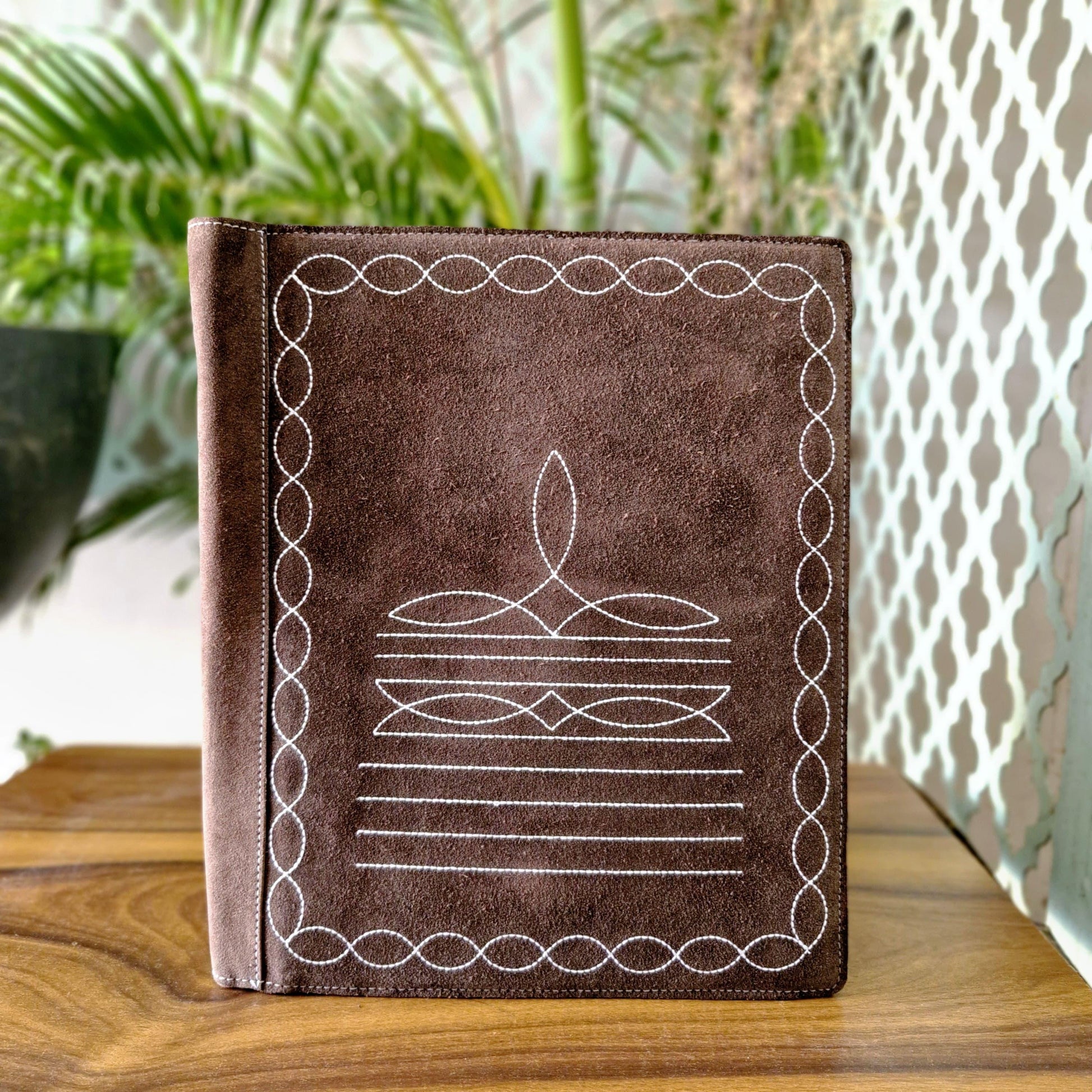 Handmade Leather & Suede Portfolio Folder - JayKayBoutiqueOnline