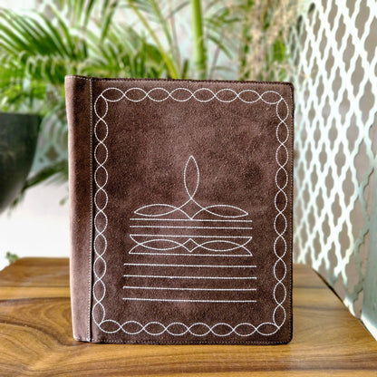 Handmade Leather & Suede Portfolio Folder - JayKayBoutiqueOnline