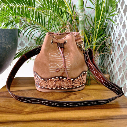 Suede Bucket Bag Leather Boot Stitch Shoulder Strap - JayKayBoutiqueOnline