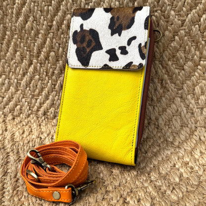 Leather Phone Bag with hide - JayKayBoutiqueOnline
