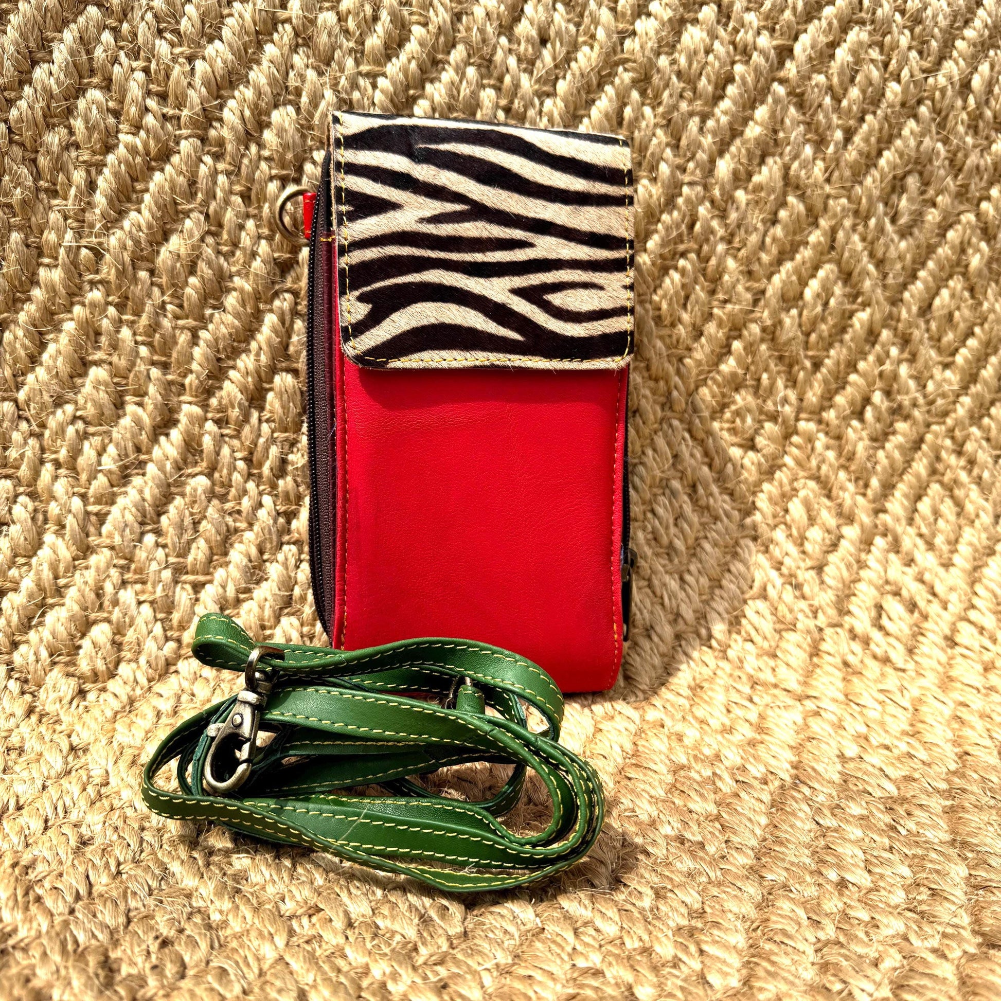 Leather Phone Bag with hide - JayKayBoutiqueOnline