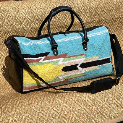 Hemp Carpet & Leather Duffel Bag - JayKayBoutiqueOnline