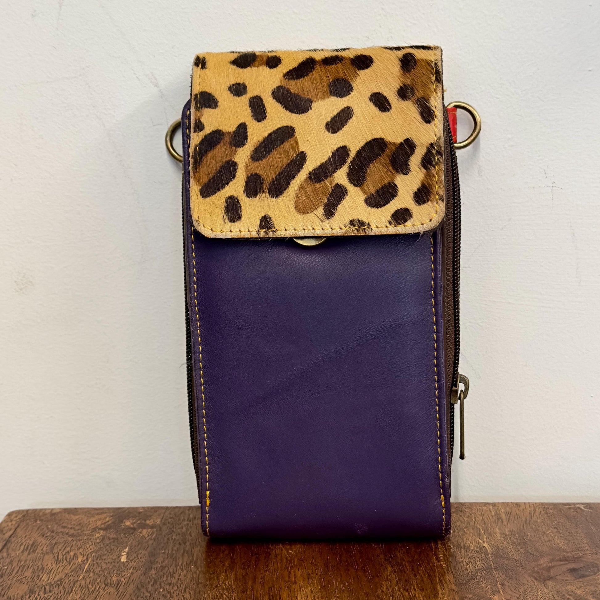 Leather Phone Bag with hide - JayKayBoutiqueOnline